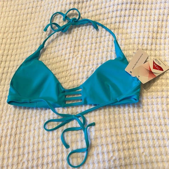 NWT Sheridyn swim blue bikini top size medium - Picture 3 of 5